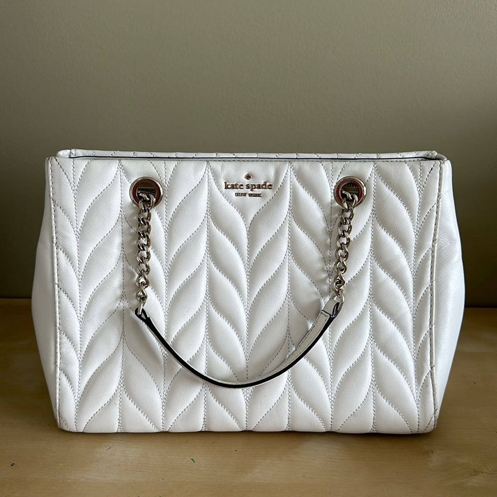 Kate Spade White Quilted Arm Bag